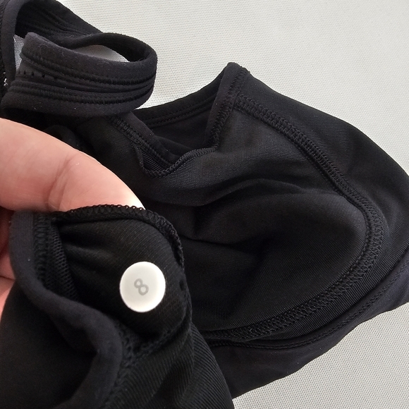 Lululemon Sweaty or Not Bra Black Mesh Lattice Back Size 8 - Picture 8 of 11